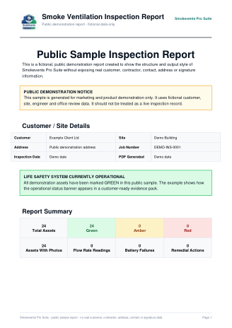 Redacted Smokevents public sample inspection report cover